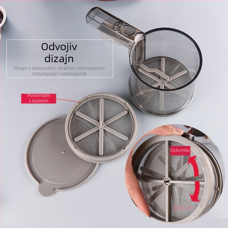 Ručni dvostruko sito za brašno – Yuehua, poluautomatno filtriranje, mrežno sito za pečenje