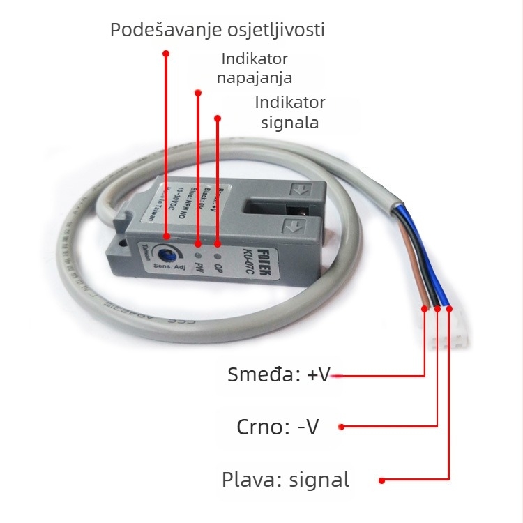 Aksesor fotoprirodnog senzora za stroj za pečaćenje čaja s U-oblikom utora, integrirani proizvodni proces, fotoelektrični tip