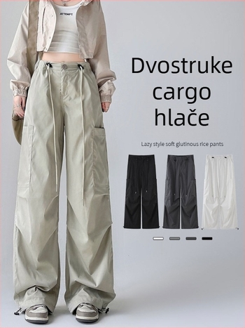 Ženske cargo hlače - visoki struk, opušten kroj, dužina hlača, spandex mikroelastičnost, ulični stil
