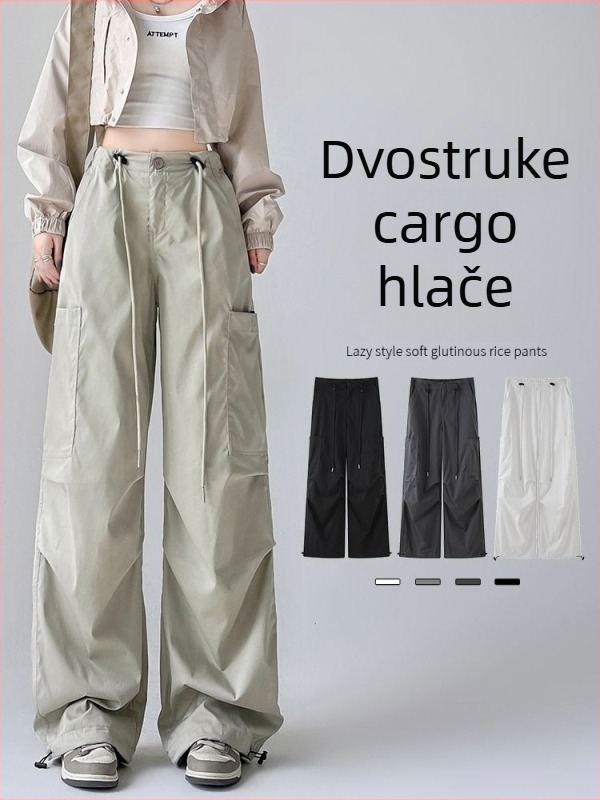 Ženske cargo hlače - visoki struk, opušten kroj, dužina hlača, spandex mikroelastičnost, ulični stil