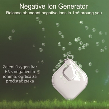 H3 privjesni uređaj za pročišćavanje zraka s negativnim ionima, mini USB-prijenosni, za automobil i dom, 50 m3/h, buka ispod 36 dB, pogodan za prostor do 10 m²