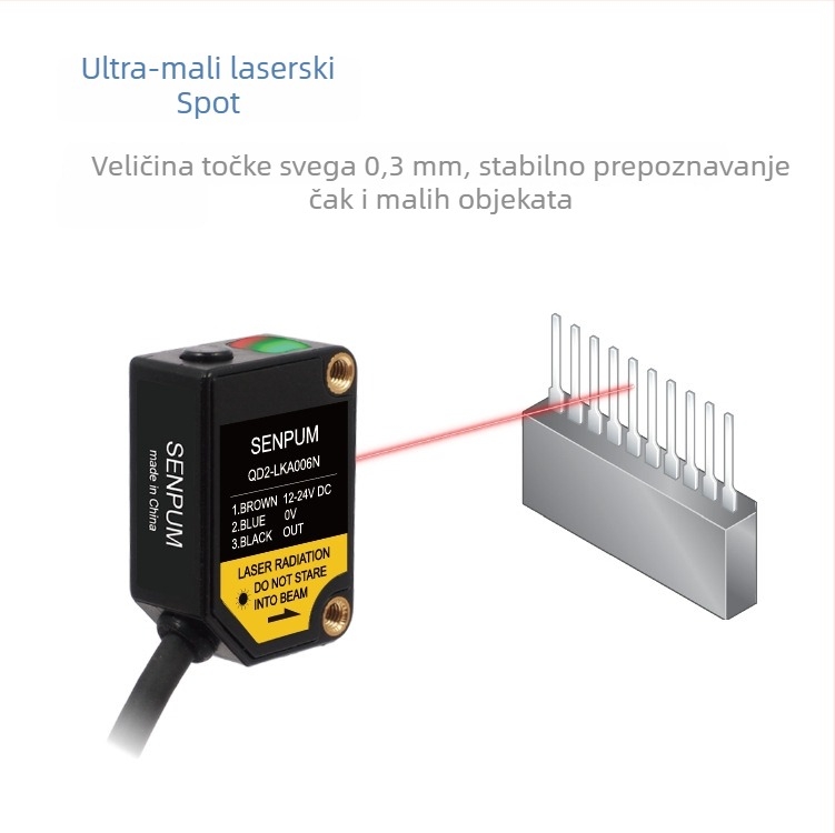 Fotoelektrični laserski senzor QD2-LKA006N, serija Qd2-l, IP66, 1 kom.