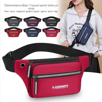 Unisex sportska torba za pojas od Oxford platna, prozračna i ultralakа, antibakterijska, za vanjske sportove, ulični stil, džep za telefon