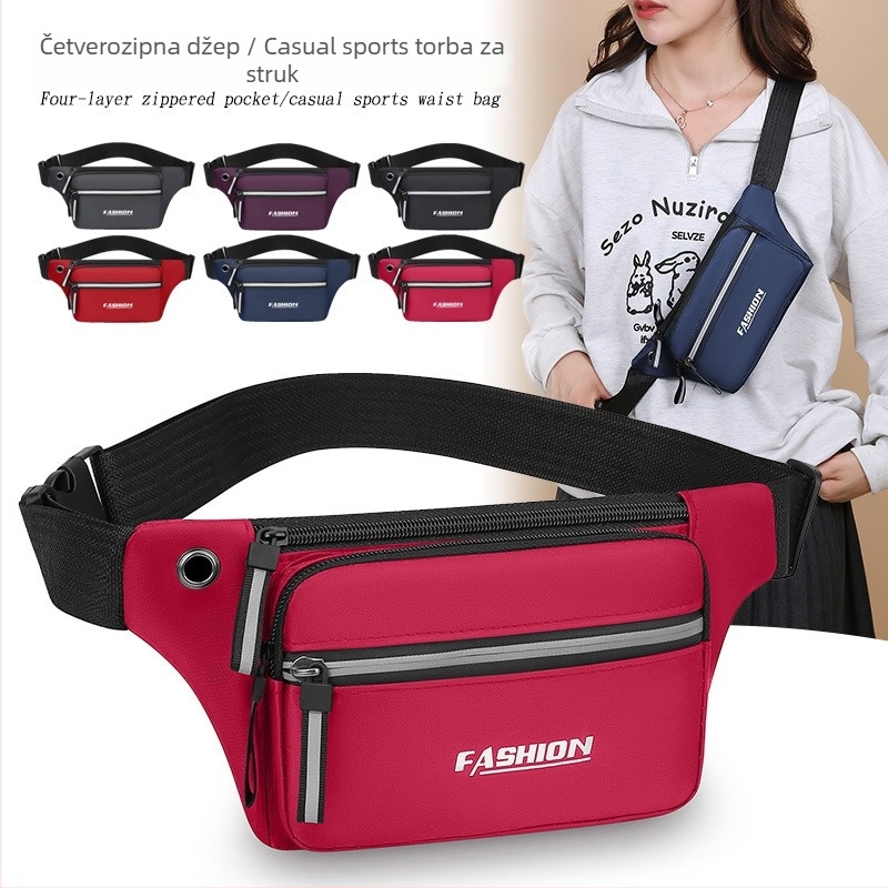Unisex sportska torba za pojas od Oxford platna, prozračna i ultralakа, antibakterijska, za vanjske sportove, ulični stil, džep za telefon