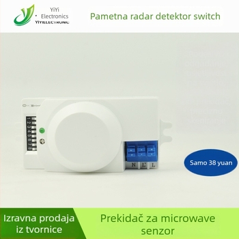 Inteligentni mikrovlnni senzor prekidač s hodnikom za hodnik, domet 8 m, odziv 0,5 s, napajanje 220 V, analogn izlaz