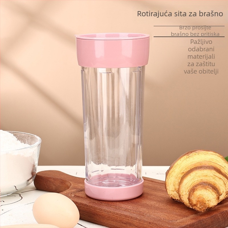 Sito za brašno u obliku šalice, plastično rotirajuće sito za pečenje keksa, torti i kruha