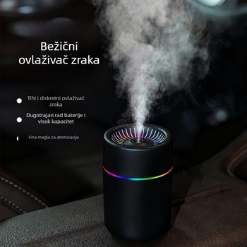 Bežični ovlaživač s USB punjenjem, prenosiv za stolno računalo i ured, tiha aromaterapija, spremnik 0,5 L