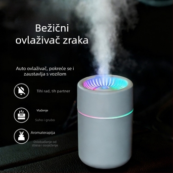 Bežični ovlaživač s USB punjenjem, prenosiv za stolno računalo i ured, tiha aromaterapija, spremnik 0,5 L