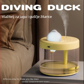 Stolni ovlaživač s dizajnom potapajuće patke, atmosfera LED lampa, USB napajanje, model QSY01, pogodna za prostorije do 10 m², spremnik vode ≤0,5 L, 1 izlaz magle