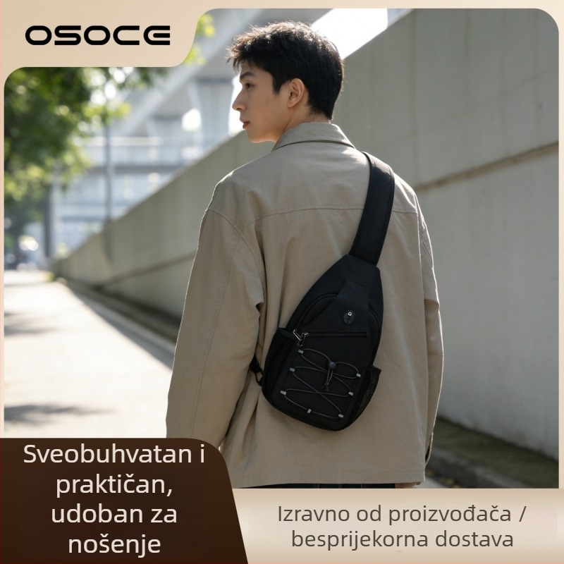 OSOCE muška crossbody torba – svila, vodootporna, prozračna, antibakterijska, podstava poliester