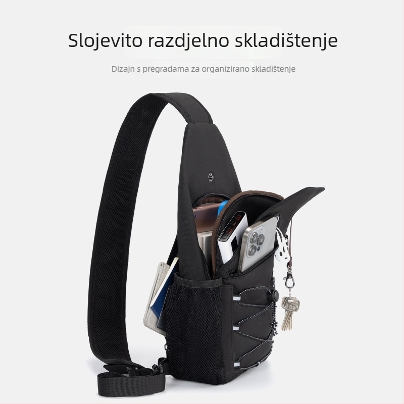 OSOCE muška crossbody torba – svila, vodootporna, prozračna, antibakterijska, podstava poliester