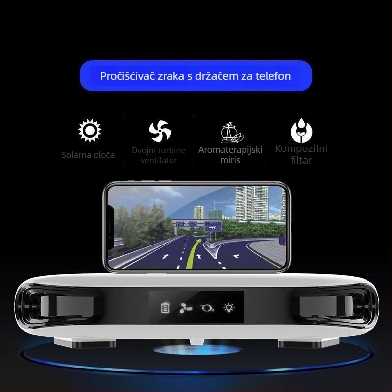 Automobilski pročišćivač zraka s fotokatalizatorom, napajanje iz upaljača, generiranje negativnih iona i nazivno napajanje