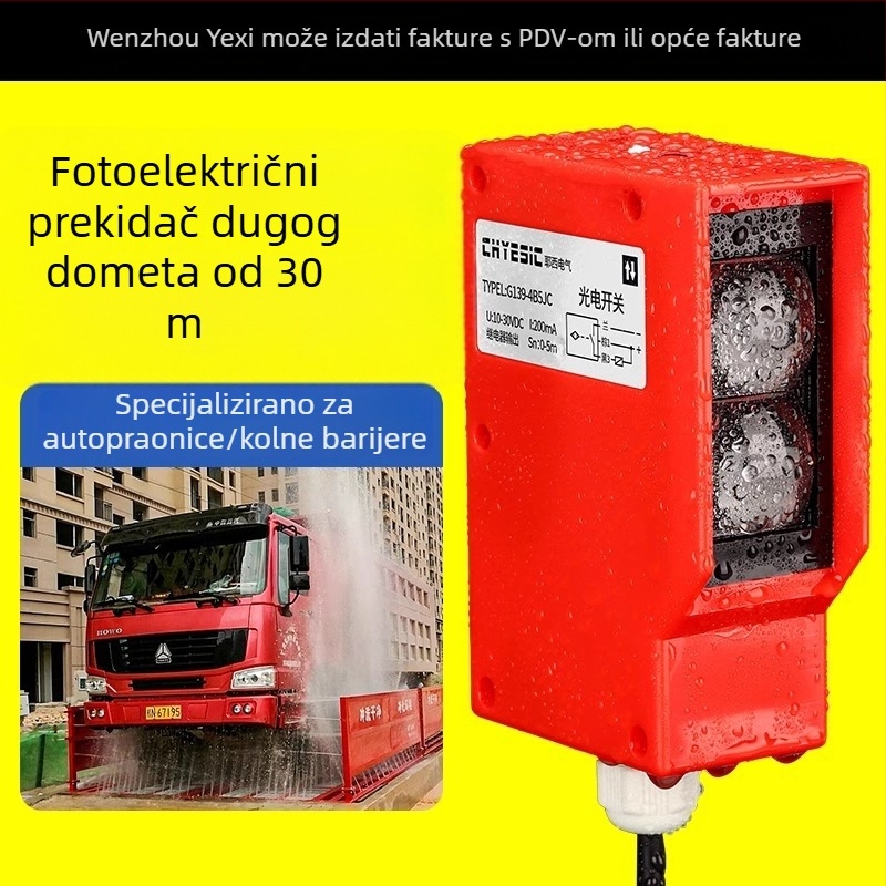 Senzor fotoelektrični za rampu s dalekim dometom, podesivom difuznom refleksijom i infracrvenim otkrivanjem ljudskog tijela