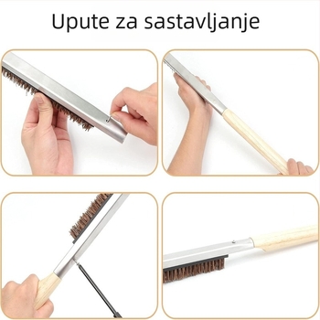 BBQ četka s bakrenim žicom i drvenim držačem, 100 komada u kutiji