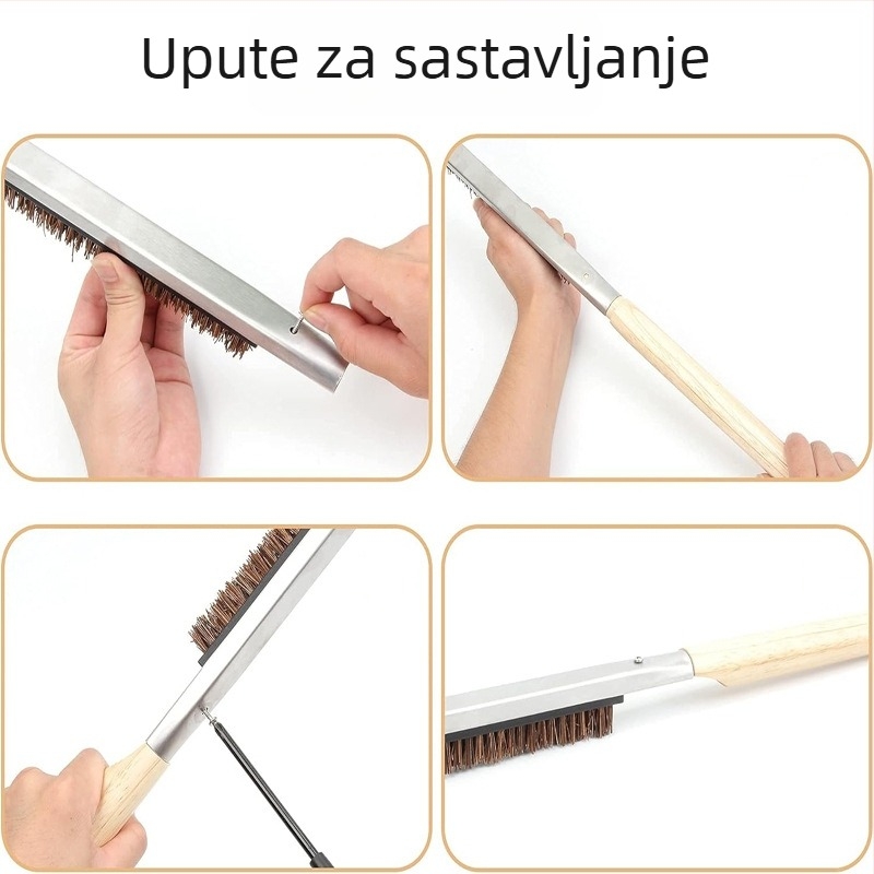 BBQ četka s bakrenim žicom i drvenim držačem, 100 komada u kutiji