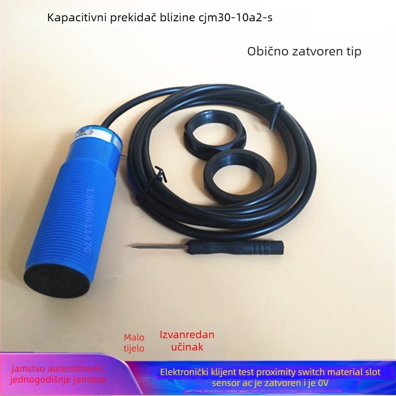 Kapasitivni prekidač CJM30-10A2-S, sonda za razinu materijala, dvije žice AC, normalno zatvoren, 220V