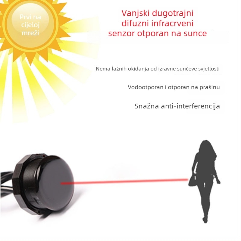 Daljinski difuzni refleksijski infracrveni senzor za vanjsku upotrebu, pametni senzor kanta za smeće, fotoelektrični senzor