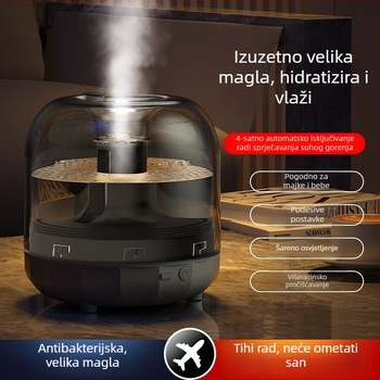 Yancai tiho ovlaživač zraka za dom i ured - 10 L spremnik, 3 mlaznice pare, pogodan za spavaću sobu i dnevni boravak