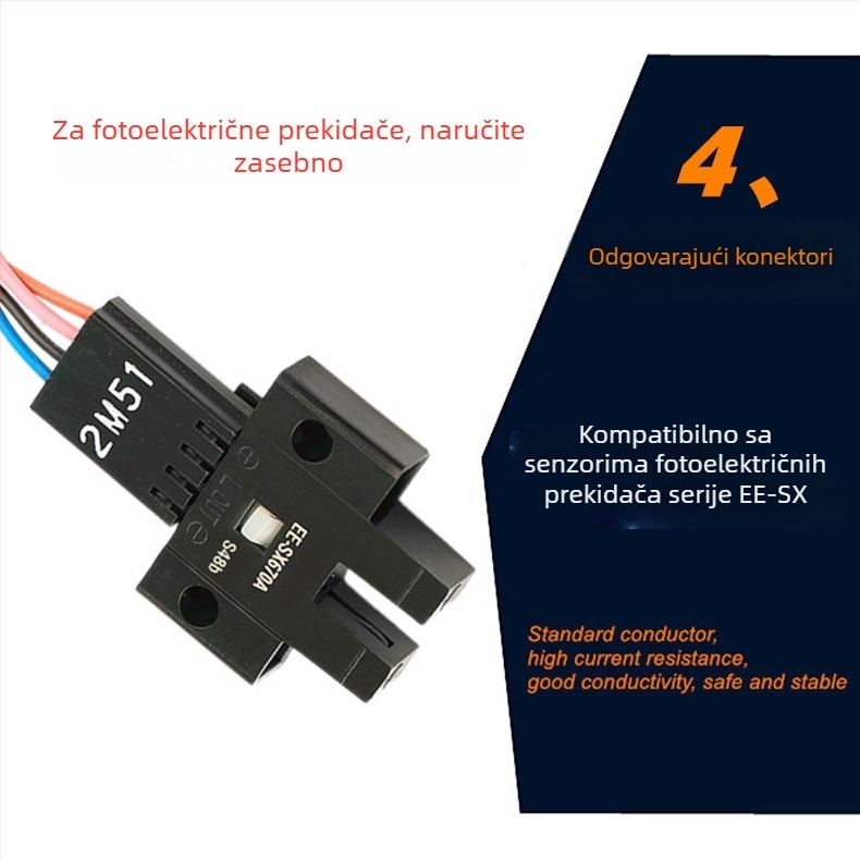 Kabel za povezivanje fotoelektričnog prekidača i utičnice EE-SX670-674 (EE-1006)