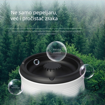 Pametni pepelnik-čišćivač zraka: uklanja mirise drugog dima, tiho radi <36dB, protok zraka >400 m3/h, USB napajanje, odvojeni filter