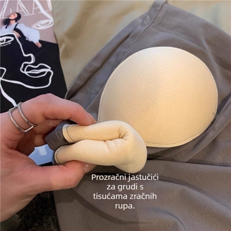 Bez naramenog grudnjaka wrap s ultra-tankom čašom, 1/4 čašica, prozračna leđa, udobna nosivost, najlon tkanina