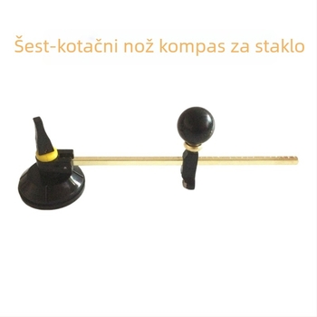 Šestokraki valjkasti stakleni kružni rezač s dijamantnim vrhom za precizno bušenje kružnih rupa