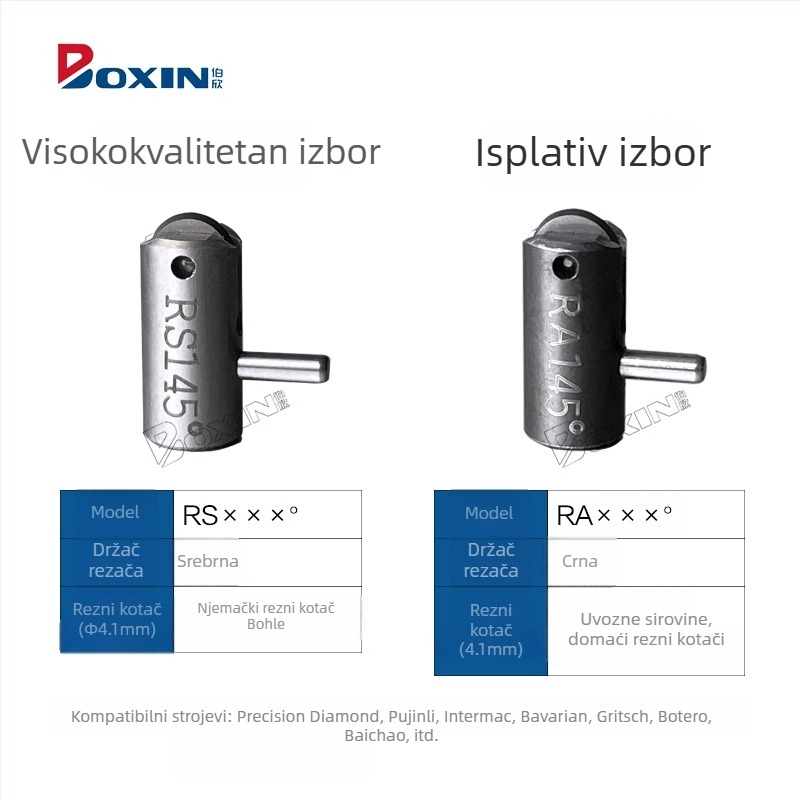 Bohle kotač za rezanje stakla, precizna cilindrična srebrna oštrica i držač noža