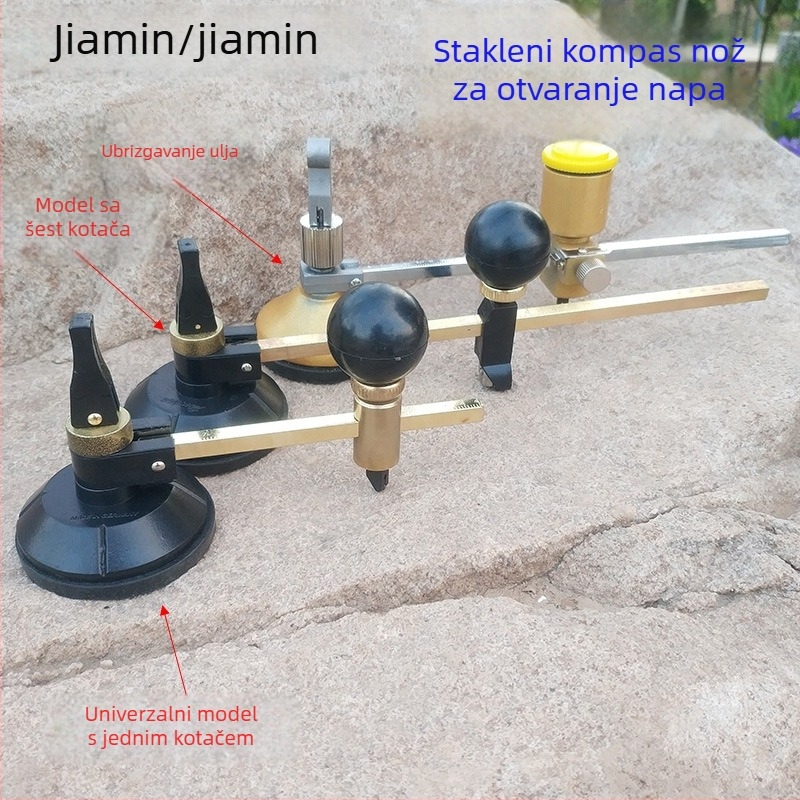 Šestokoleski stakleni kružni rezač i otvarač rupa
