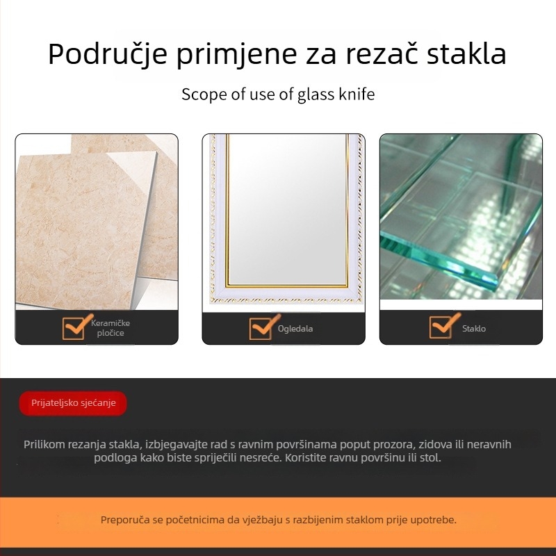 Dijamantni rezač stakla za debelo staklo – kućni alat za rezanje pločica, glava rezača pločica