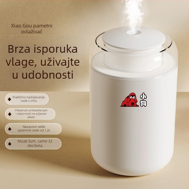 Zračni ovlaživač zraka za prostorije 41–60 m², spremnik 1,0–2,5 L, 2 mlazna izlaza, napajanje baterijom, tih rad ispod 36 dB