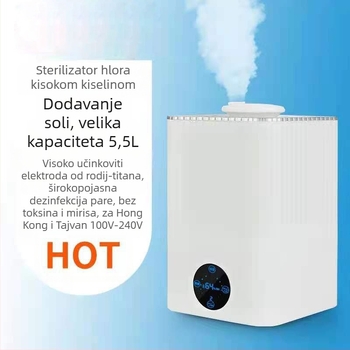 Domaći ovlaživač zraka s dezinfekcijom hipohloroznom kiselinom, spremnik 4,1–6,0 L, 10–20 m², buka 36–45 dB