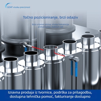 Valjkasti laserski fotoelektrični senzor, očitanje pod pravim kutem, režimi preko snopa ili difuznog odraza, 650 nm laser, domet 2,5–5 mm, IP65, izlaz NPN/PNP