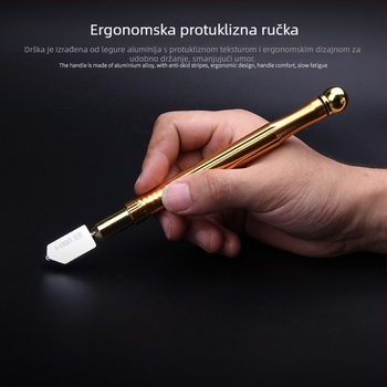 GCRAFT World Craftsman Rezač stakla s dijamantnim valjkom — valjkasti tip rezača za debelo staklo, aluminijska legura, 185 mm, kapacitet rezanja 5–15 mm, rezač pločica