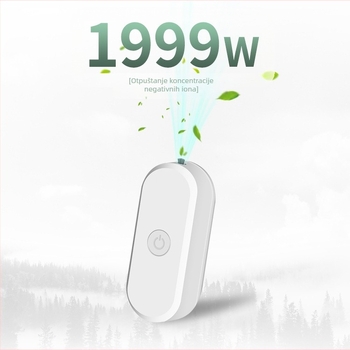 Prenosni pročistač zraka za nošenje oko vrata s negativnim ionima, USB napajanje, 50 m³/h, 36 dB, pogodan za prostorije do 10 m².