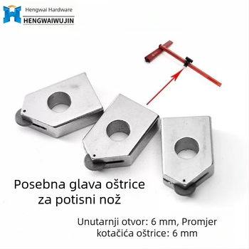 Valjkasti tip noža za rezanje staklenih pločica - legirana oštrica, bez uvoza