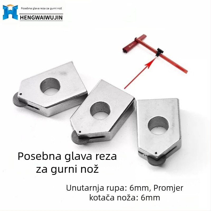Valjkasti tip noža za rezanje staklenih pločica - legirana oštrica, bez uvoza