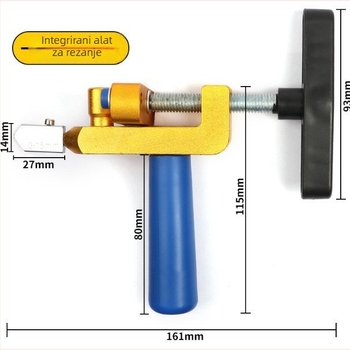 Paisheng aluminijski 2-u-1 rezač pločica s nožem za staklo i valjkom