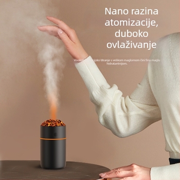 Mini USB ultrazvučni ovlaživač zraka, oblik šalice vulkana, za dom i automobil, 1 izlaz magle, spremnik ≤0,5 L, pogodan za prostorije do 10 m², USB napajanje, 2 W, difuzor mirisa