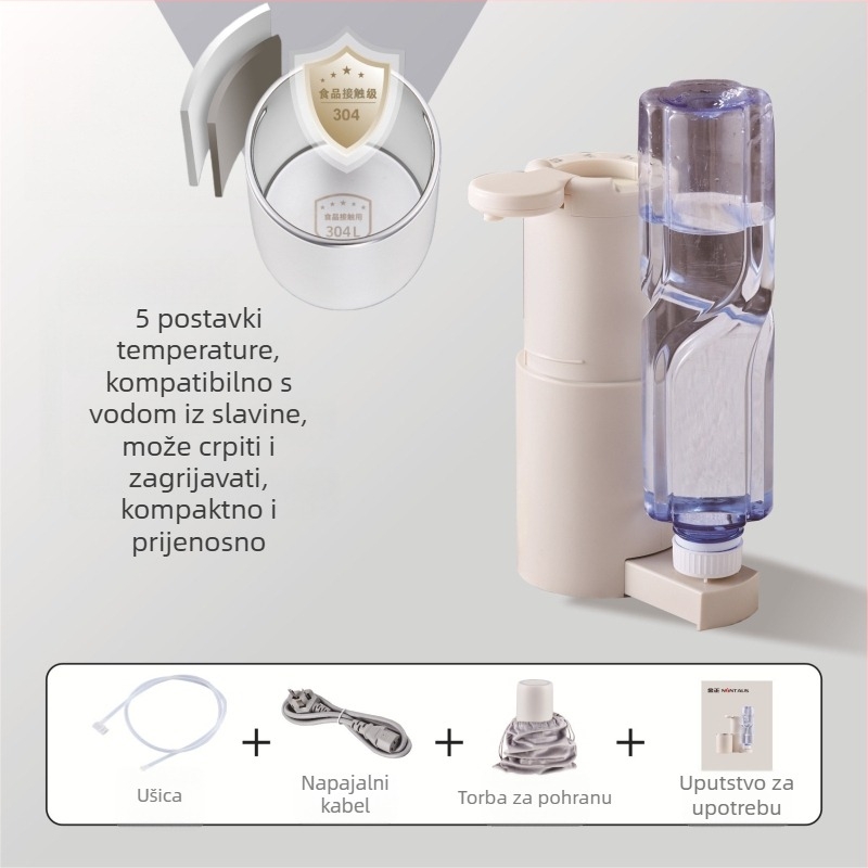Prijenosni dispenzer za vruću vodu, vertikalni dizajn, 220V, 2000W, zaslon temperature i inteligentna kontrola temperature