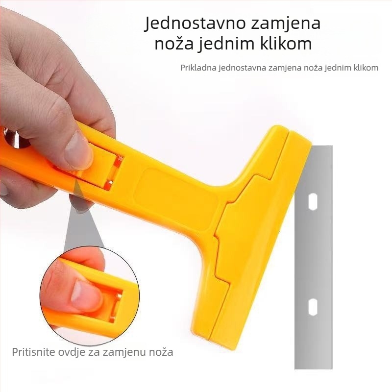 Kućni čistilni scraper s debelim držalom za pločice i staklo – uklanja ljepilo i žbicu, Model 008, Marka Qichuan, Materijal PP+ugljikova čelik, Prilagodljiv