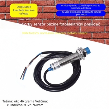 LJ12A34Z/BY Senzor blizine / fotoelektrični prekidač, PNP, trožilni, normalno otvoren, metalno kućište