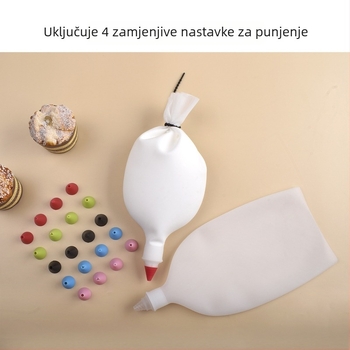 Set vrećice za ukrašavanje i mlaznice, silikon + plastika, 74 g, lansirano 2024 (Marka: Yipinjiaju; Materijal: silikon + plastika; Težina: 74 g; Lansiranje: 2024)