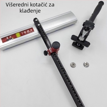Teški rezač pločica: visoka preciznost rezanja kamena ploča, T-oblik potisni nož, kotači u 3–4 reda, nož za staklo