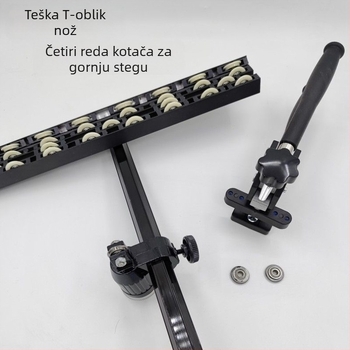 Teški rezač pločica: visoka preciznost rezanja kamena ploča, T-oblik potisni nož, kotači u 3–4 reda, nož za staklo