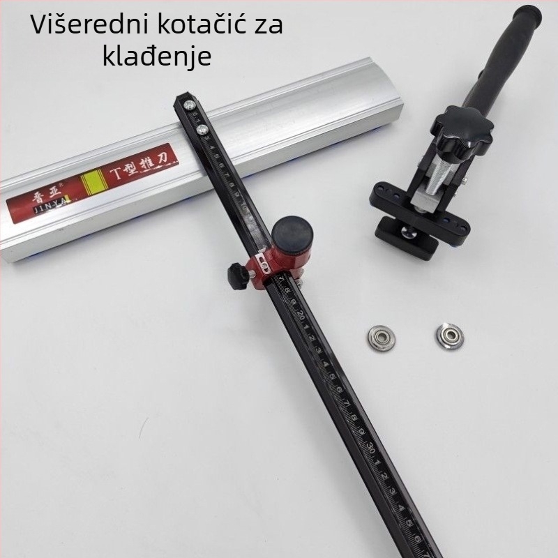 Teški rezač pločica: visoka preciznost rezanja kamena ploča, T-oblik potisni nož, kotači u 3–4 reda, nož za staklo