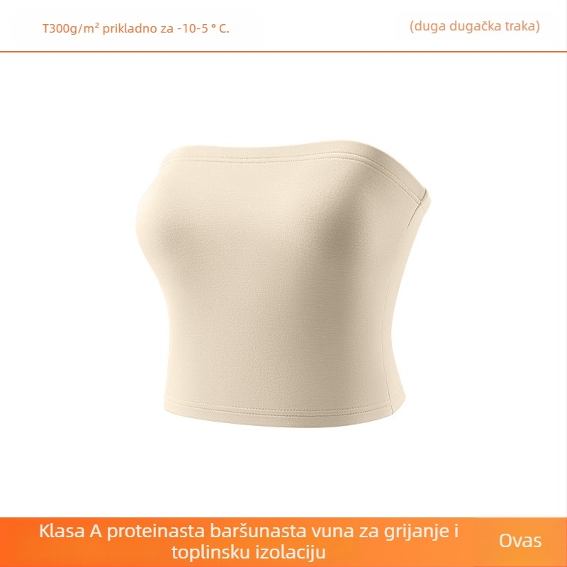 Bustier/tub top, bez naramenica i leđa, srednja duljina, akrilna mješavina oblikujući top, zimsko izdanje 2025