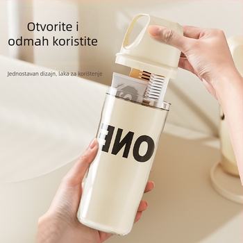 Putni 3-u-1 higijenski set: čašica za ispiranje, četkica za zube i spremnik za pastu – plastika, tisk logotipa moguć, prilagodba