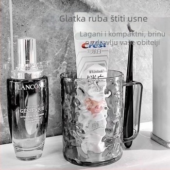 Plastična čašica za pranje zuba i ispiranje s uzorkom vodnih valova i ledenog uzorka, prozirna, model 18