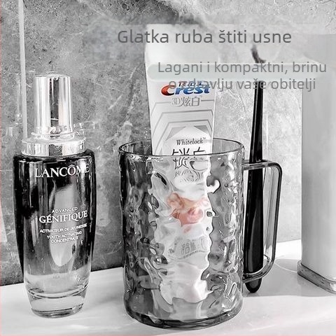 Plastična čašica za pranje zuba i ispiranje s uzorkom vodnih valova i ledenog uzorka, prozirna, model 18