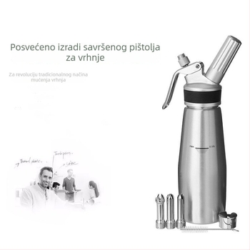 500 ml aluminijski pištolj za ukrašavanje kreme sa silikonskom mlaznicom, alat za pjenjenje i ukrašavanje, kućna i profesionalna upotreba